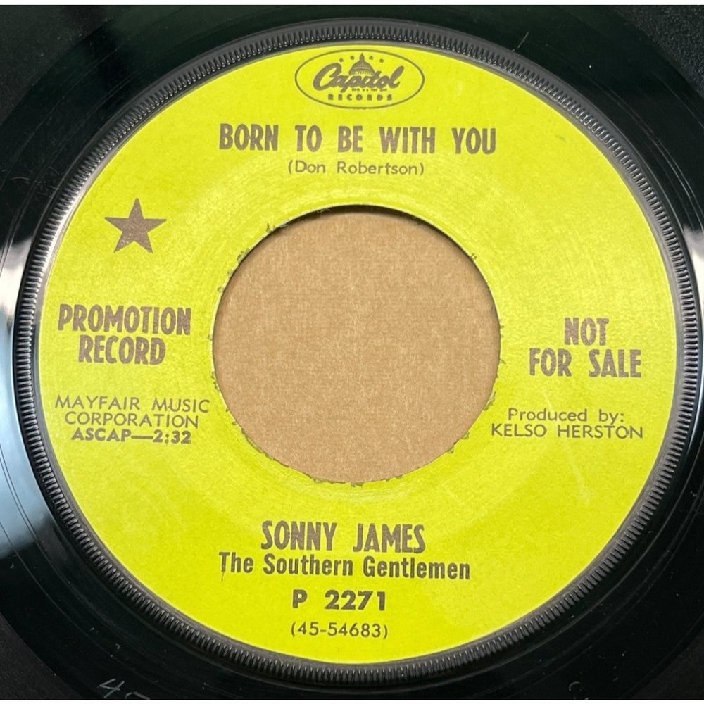 Sonny James Born to Be With You / In Waikiki 45 Country Promo Capitol 2271